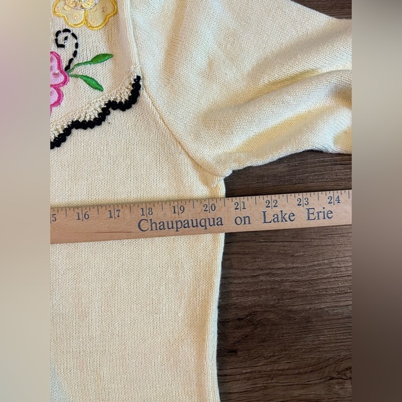 Vintage Storybook Knits Flower Sweater With‎ Beads Womens Size Small NWT B20 - Picture 8 of 9